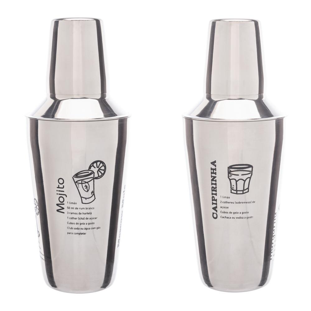 Coqueteleira com Receitas Lyor de Aço Inox 500ml