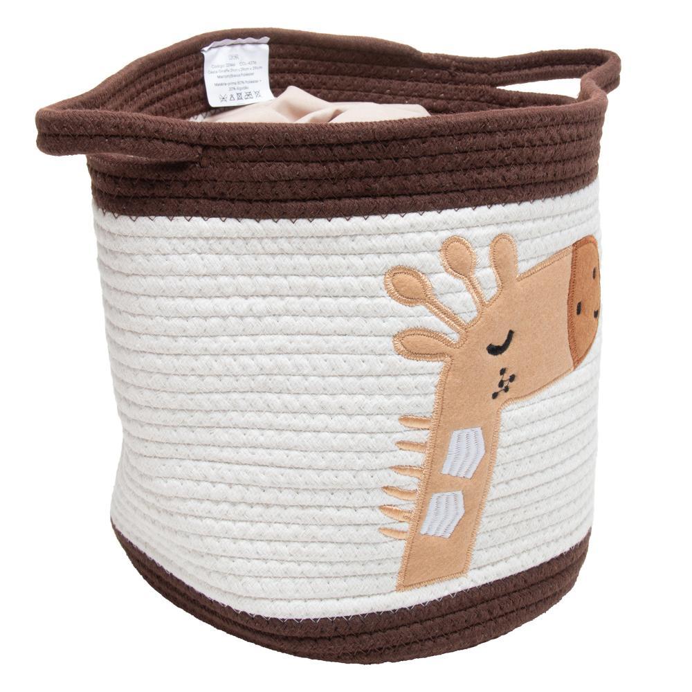 Cesta Lyor Giraffe 29cm Marrom/Branca Poliéste — imagem 2 de 2