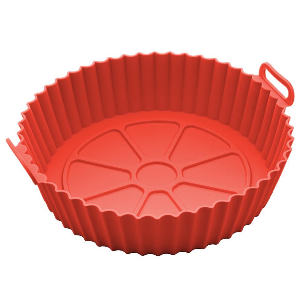 Forma Redonda Lyor de Silicone para Air Fryer Vermelha em Oferta na Shopee