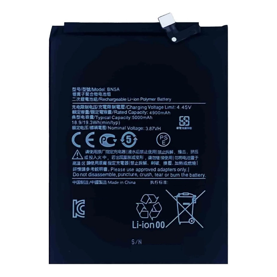 Bateria modelo compatível BN5A para Xiaomi Redmi Note 10 Pro / Poco Mi 3 Pro