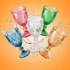 Taça de Água Lyor Diamond de Vidro Âmbar Metalizado 325ml