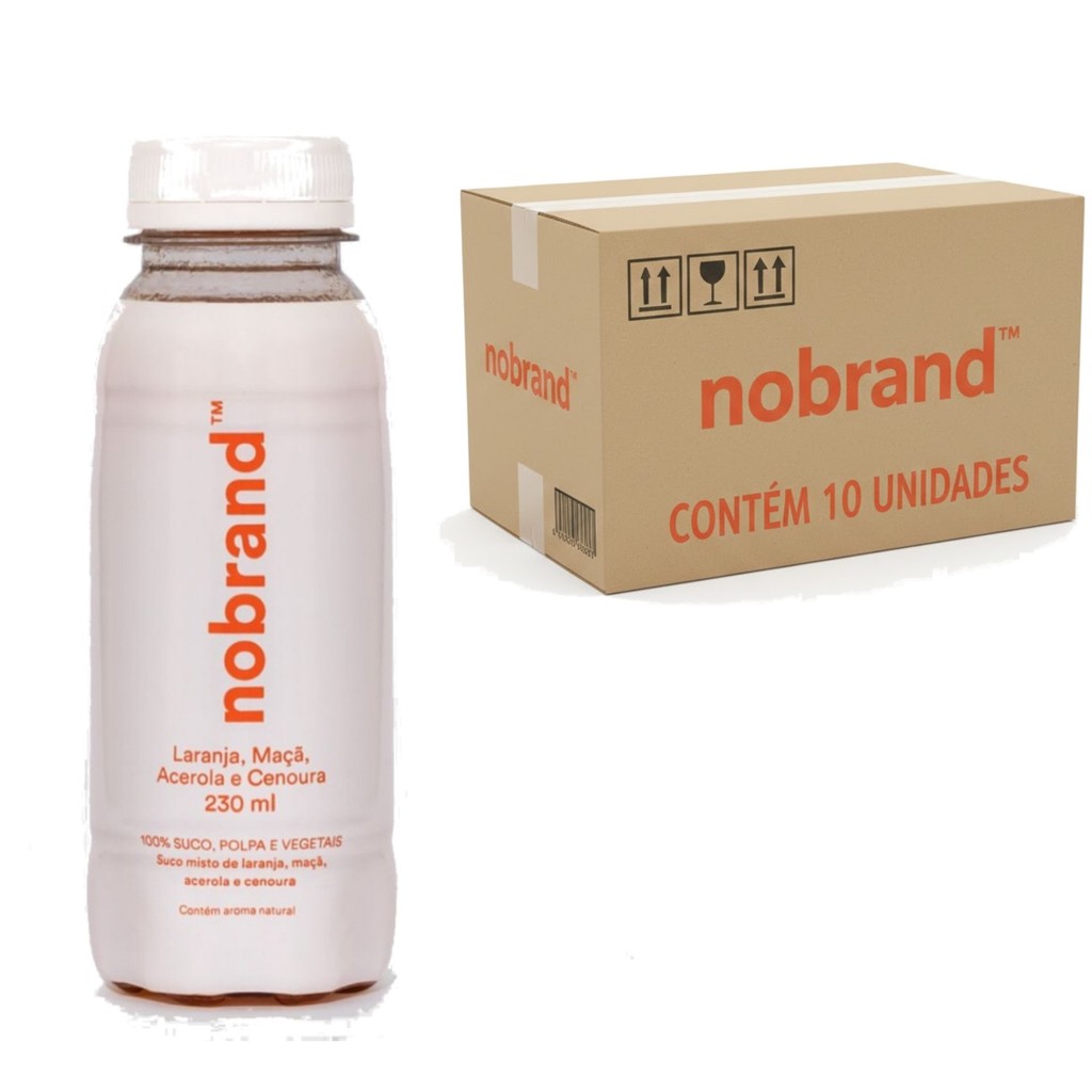Kit c/ 10und Suco NOBRAND Laranja Maçã/Acerola/Cenoura 230ml