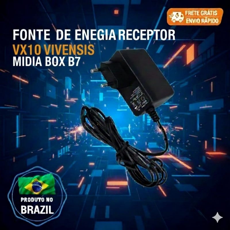 Fonte de Energia Mini Parabólica Vivensis vx10 / Midia Box B7 / BIVOLT