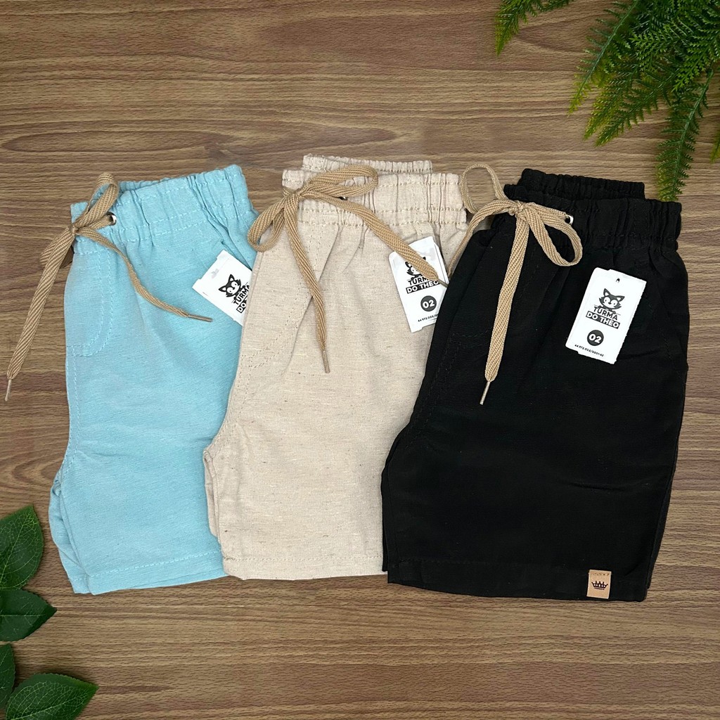 Short Linho Infantil Juvenil Meninos Bermuda Mauricinho Premium 02 ao 16 — imagem 2 de 2