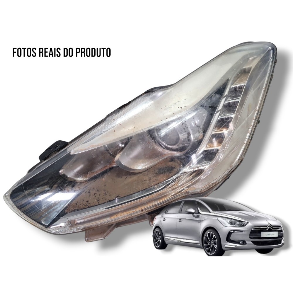 Farol Dianteiro Esquerdo Citroën Ds5 2015 Original Detalhe Esquerdo/motorista