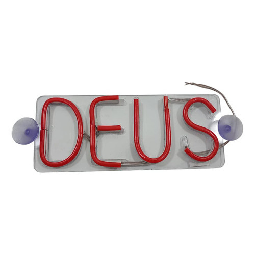 Luminoso Led Deus Neon Parabrisa Cabine Caminhao Vermelho