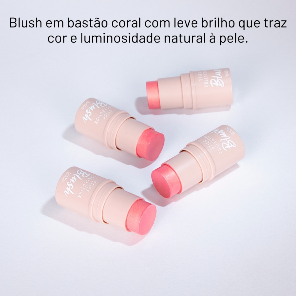 Blush em Bastão Stick Brigitte ou Carmen Vegano Ana Hickmann