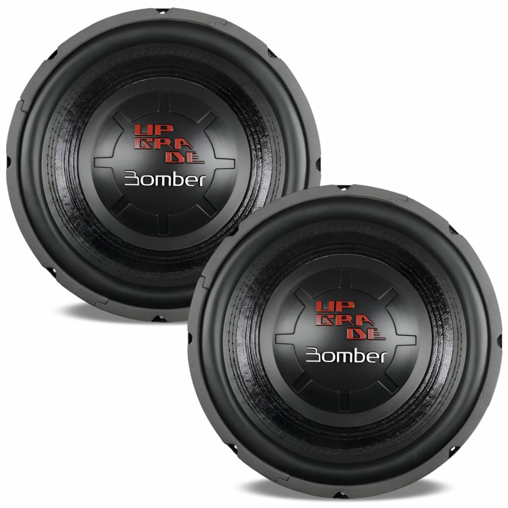 Kit 2 Alto Falantes Subwoofer 10 pol Bomber Upgrade 400 Watts RMS 4 Ohms Som Grave Potente