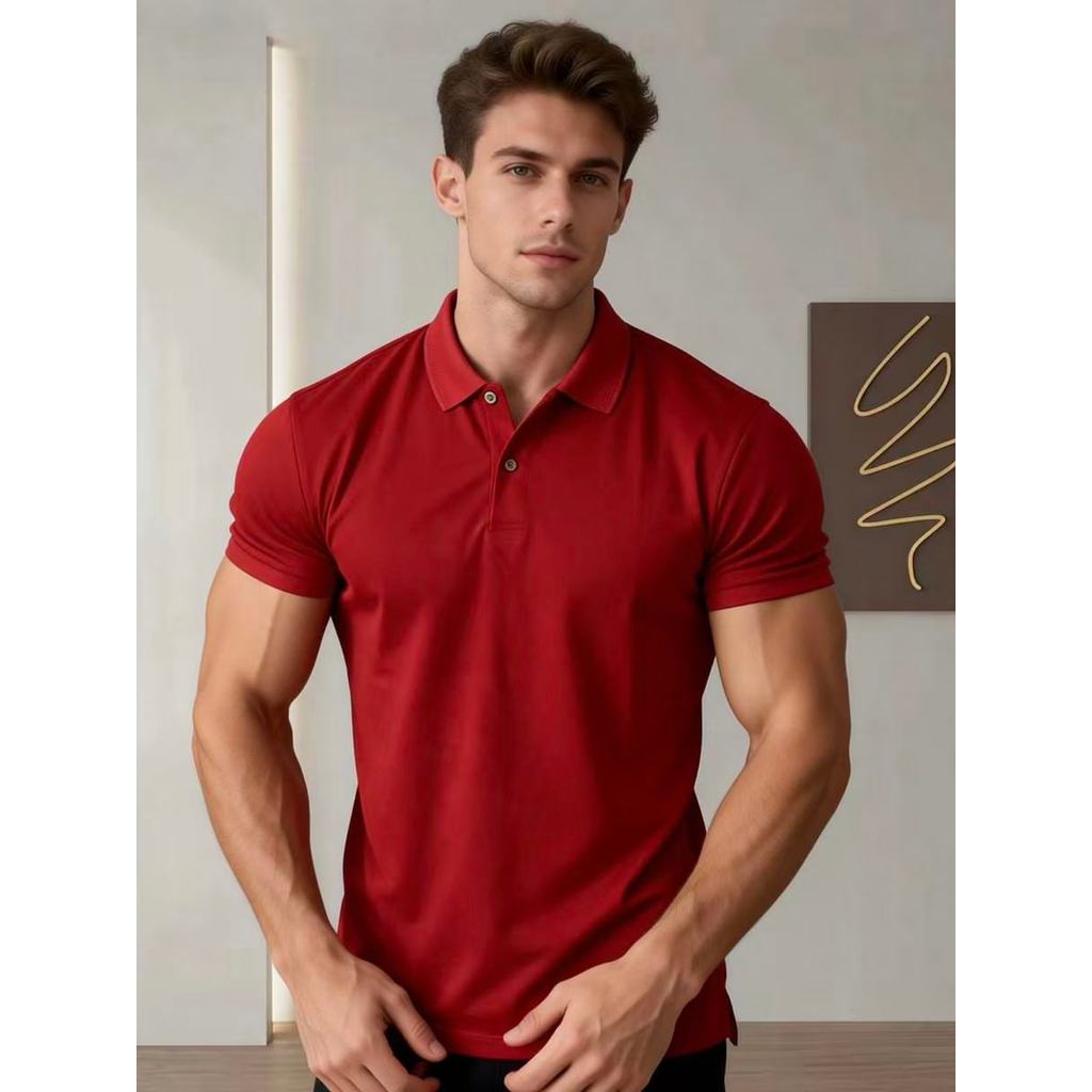 Camiseta Polo Adulto Peruana de Manga Curta Casual Lisa
