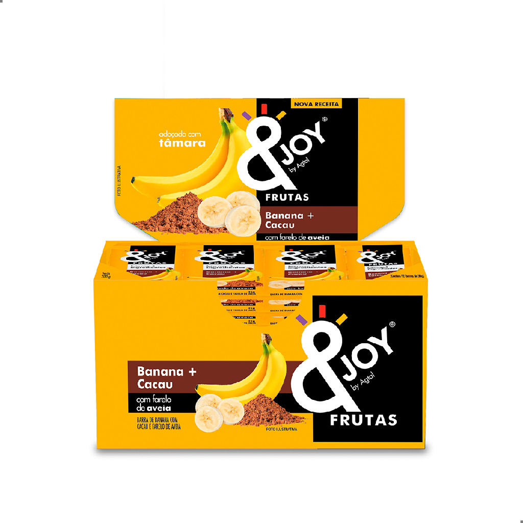 Barra Barrinha de frutas banana com cacau caixa com 12 unidades de 25g &joy Barra Barrinha de frutas banana com cacau caixa com 12 unidades de 25g &joy