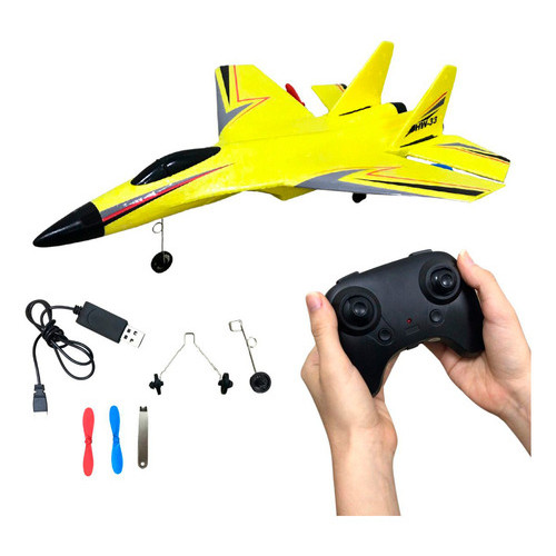 Avião Planador Infantil Importway Leve Amarelo Elétrico Controle Remoto Bateria Recarregável em Oferta na Shopee