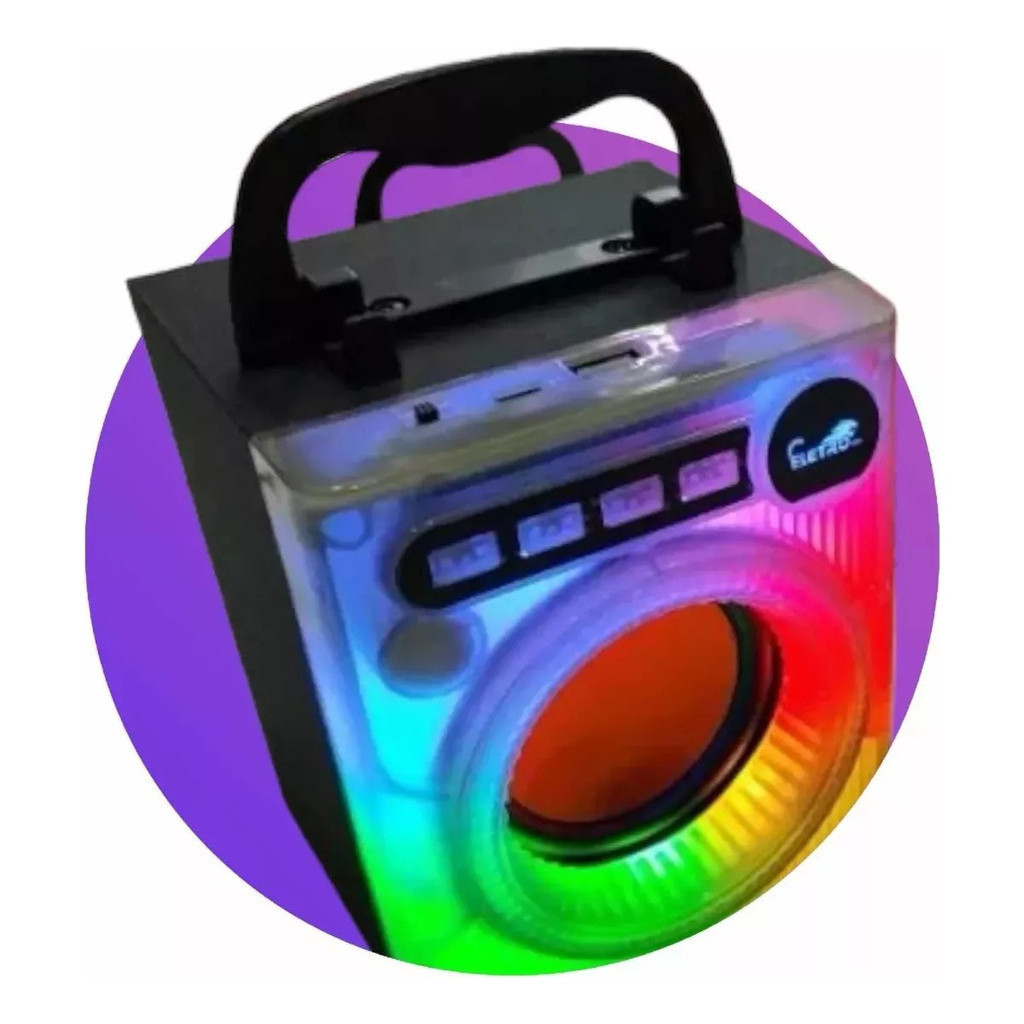 Mini Caixa De Som Com Led E Bluetooth El-1054 8w Eletro Mex