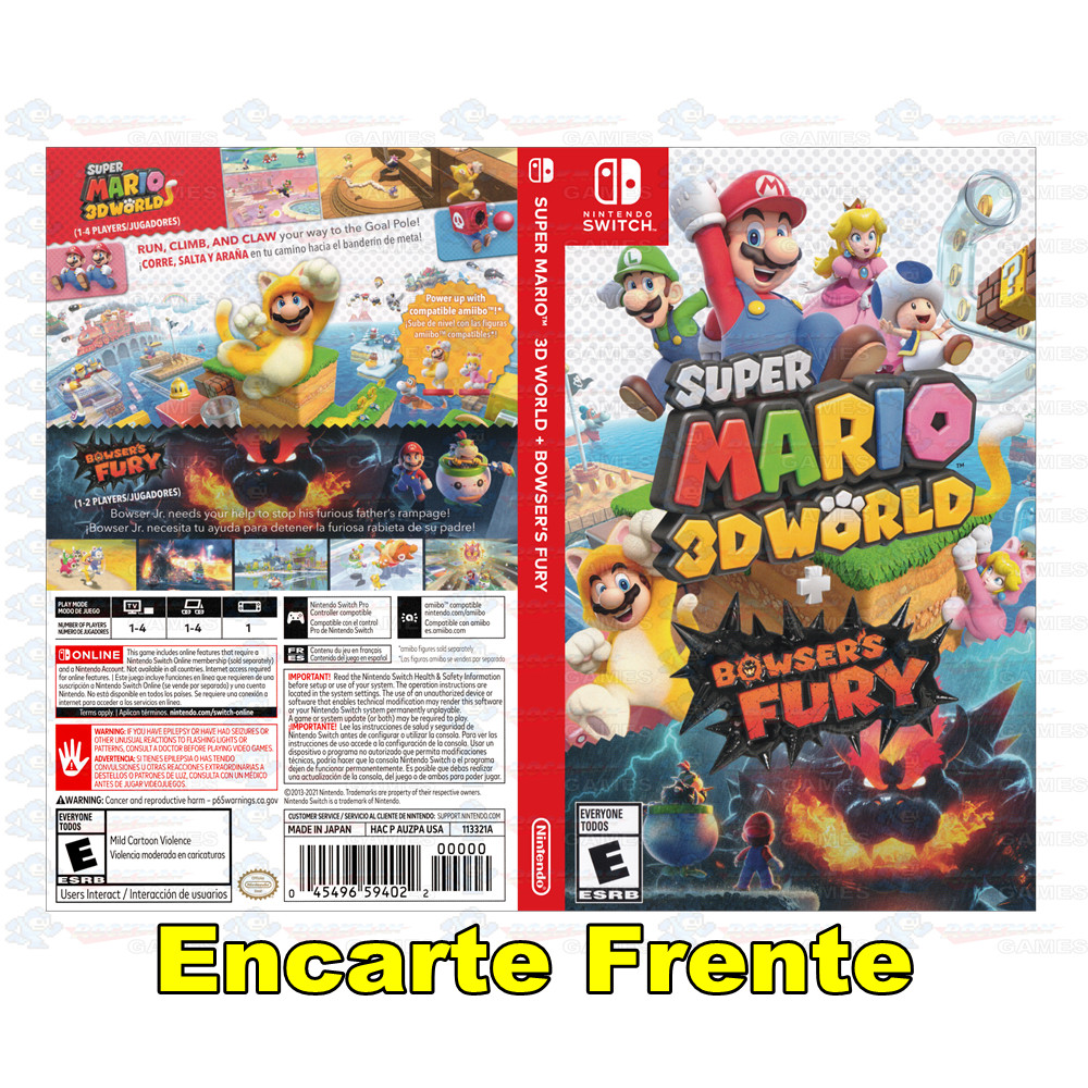 Encarte Repro Super Mario 3D World + Bowser's Fury - Nintendo Switch