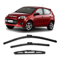 Kit 3 Palhetas do Limpador de Parabrisas Fiat Palio Attractive 2012-2016