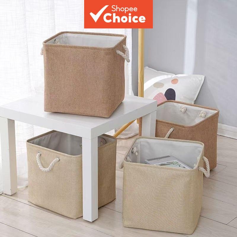  Cesto de Armazenamento Durável e de Grande Capacidade em Linho - Organizador Dobrável para Roupas, Edredons e