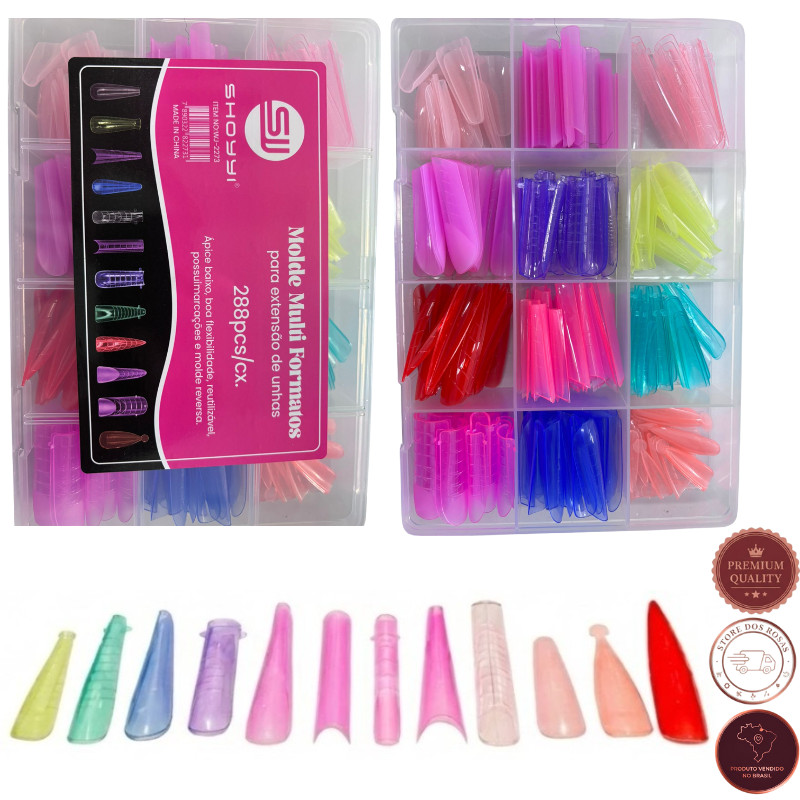 Kit Moldes F1 Multiformatos Shoyyi – 288 Unidades • 12 Modelos Coloridos • Linha Gringa