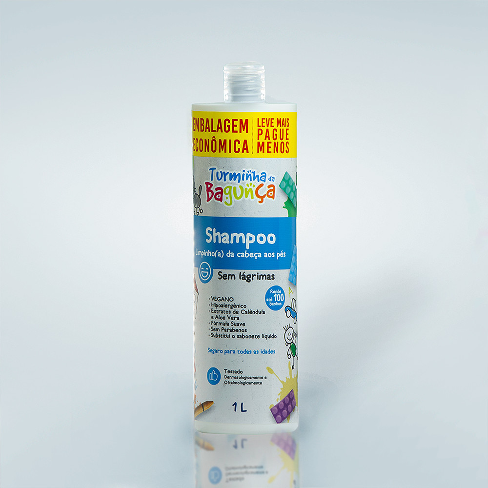 Shampoo\Sabonete Liquido Infantil 1 Litro TURMINHA DA BAGUNÇA - Sem Lágrimas