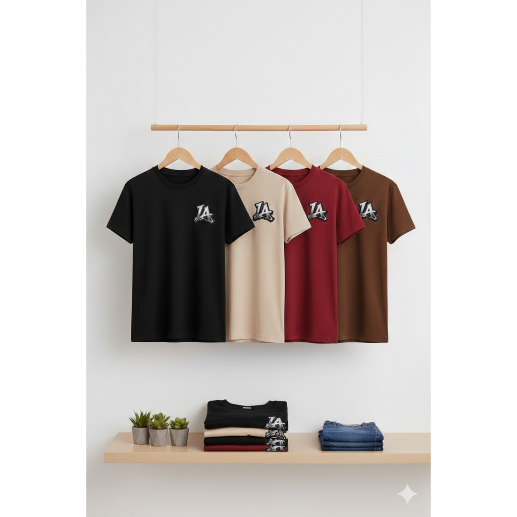 Kit 4 Camisetas Masculina Slim Fit Camisa 100% Algodao Básica NY New York