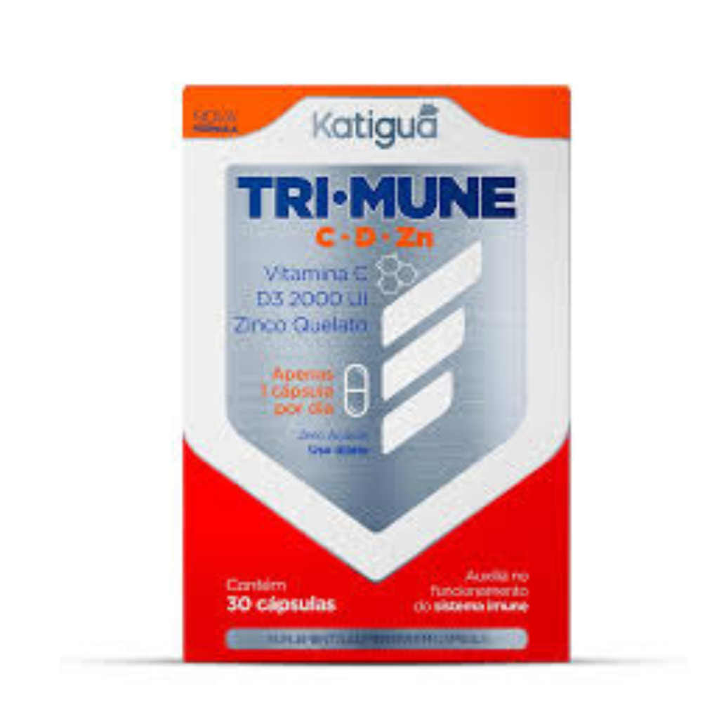 Vitamina C+d+zinco Quelato Tri Mune Tripla Ação 30 Capsulas