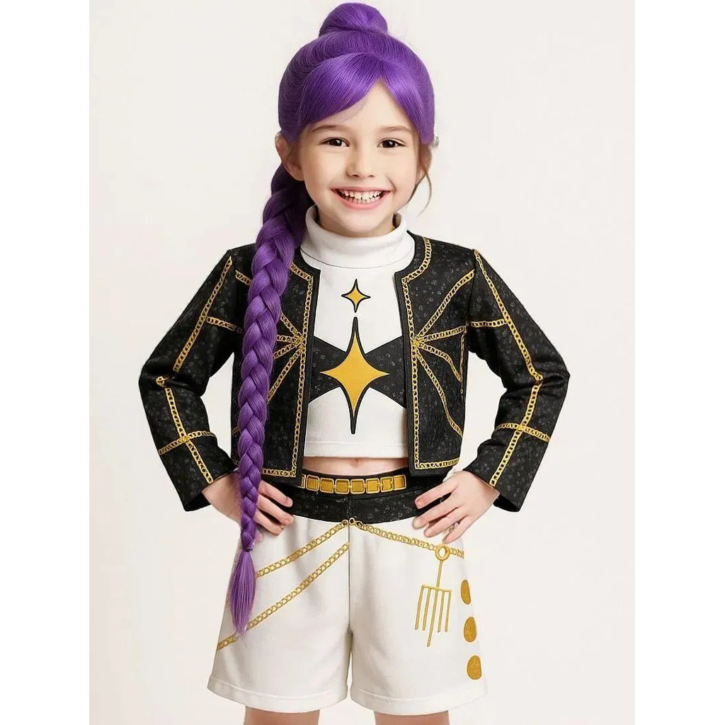 Fantasia Guerreira Kpop Palco Festa Infantil Luxo Dança Show