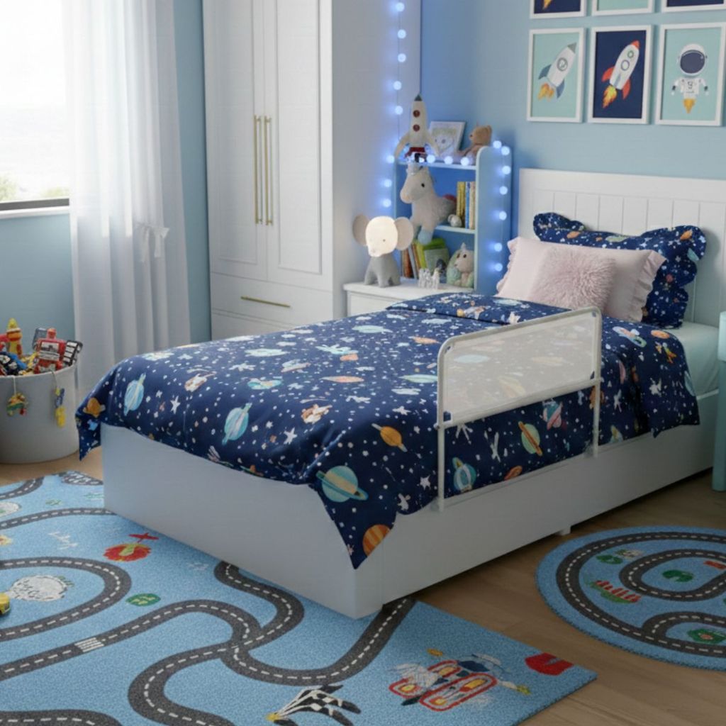 Grade Proteção Para Cama Infantil 68CM 84CM 116CM Bebês Crianças Protetor Resistente Dobrável