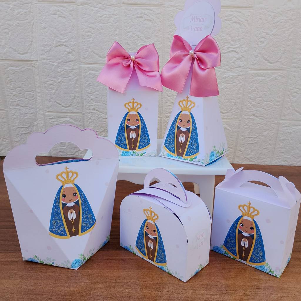 PEGUE E MONTE - Kit Festa Personalizados NOSSA SENHORA APARECIDA  Lembrancinhas Caixinhas para Aniversário