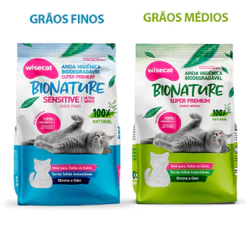 Kit Areia Para Gato Natural 100% Mandioca Biodegradável Wise Cat