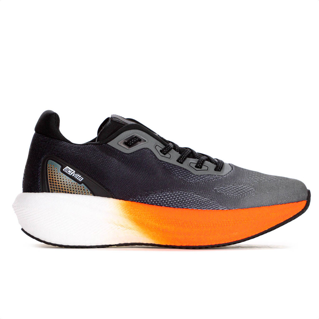 Tênis Actvitta Gaspea Knit Preto Cinza e Laranja - Masculino