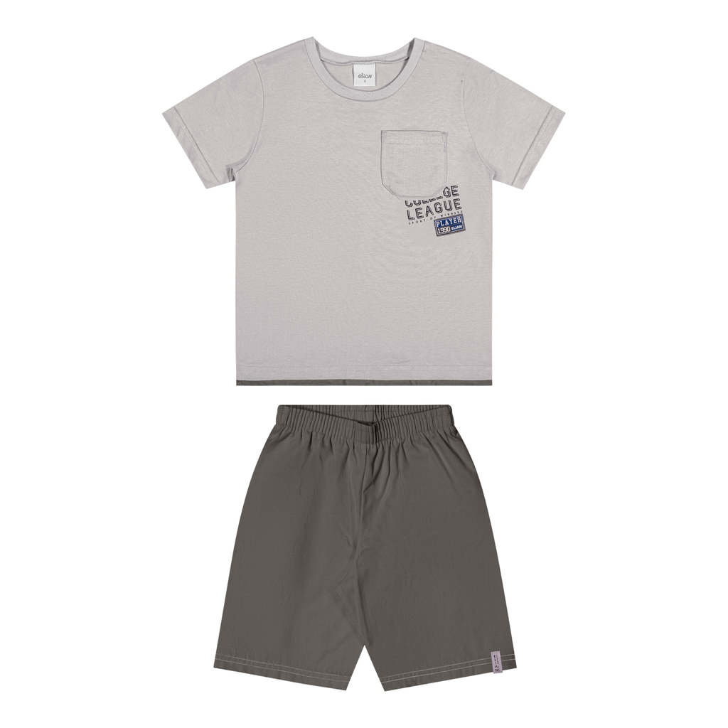 Conjunto Infantil Menino Sport Chic Elian Cinza em Oferta na Shopee