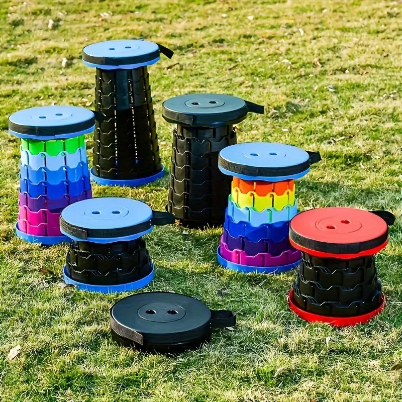 Banqueta Banco Retrátil Portátil com Alça Telescópica Banquinho Dobrável Camping Caminhada. — imagem 2 de 2