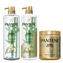 KIT SHAMPOO + CONDICIONADOR 510ML + MÁSCARA 600ML PANTENE BAMBU NUTRE E CRESCE