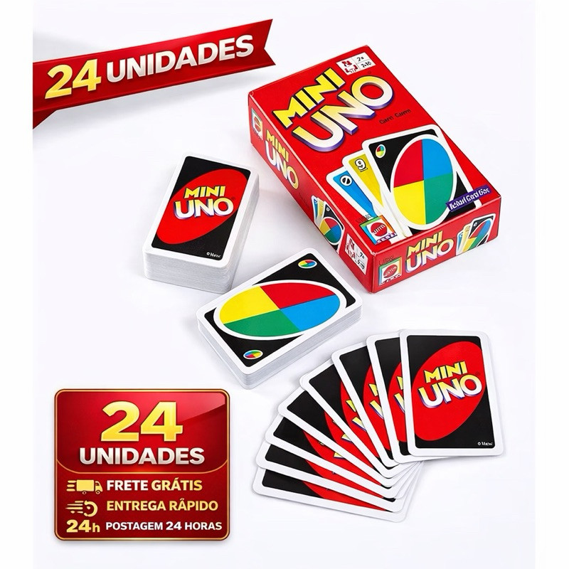 kit 24 Mini Jogo de cartas UNO.