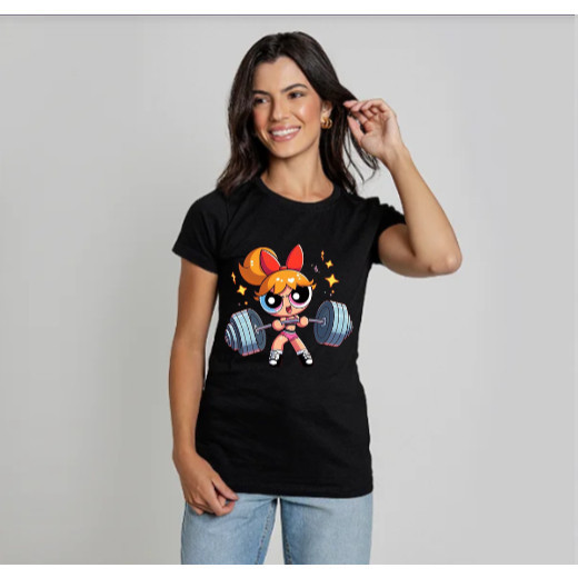 Baby Look Feminina Estilo Estampada Meninas Super Poderosas – Florzinha Ruiva