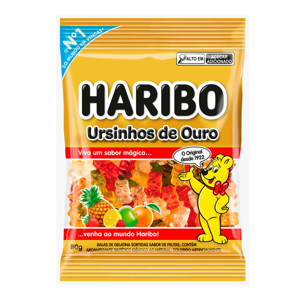 Balas de Gelatina Haribo Ursinhos de Ouro Frutas 80g em Oferta na Shopee