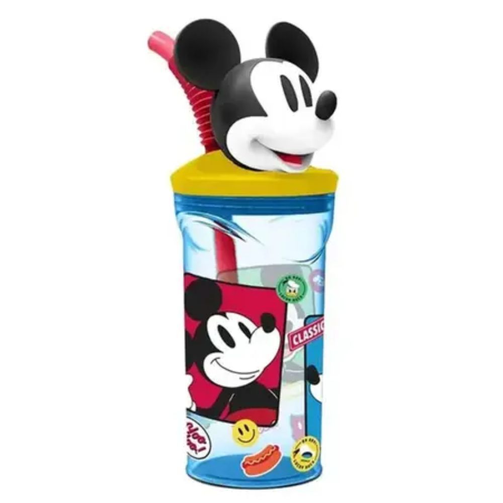 Copo 3D com Canudo Mickey Capacidade 360ml em Oferta na Shopee