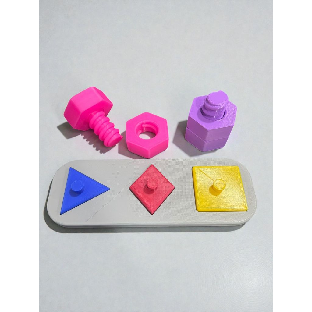 Brinquedo Sensorial Menina Atividade De Rosquear E Encaixar Figuras aprendizado pré-escolar estimulação sensorial