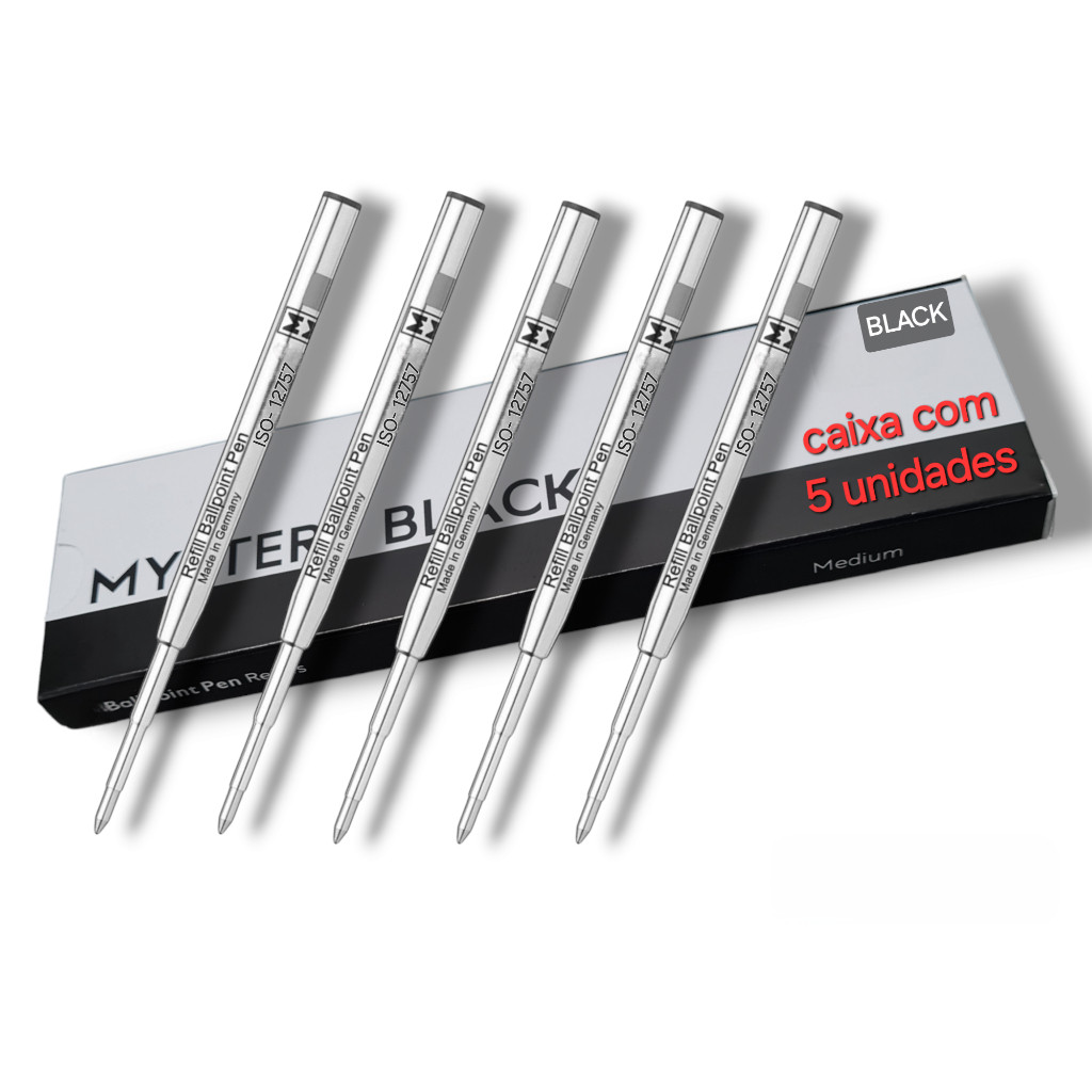 Refil Carga na Caixa, para Caneta Ballpen Ballpoint, Meisterstuck Compatível com Mont Blanc