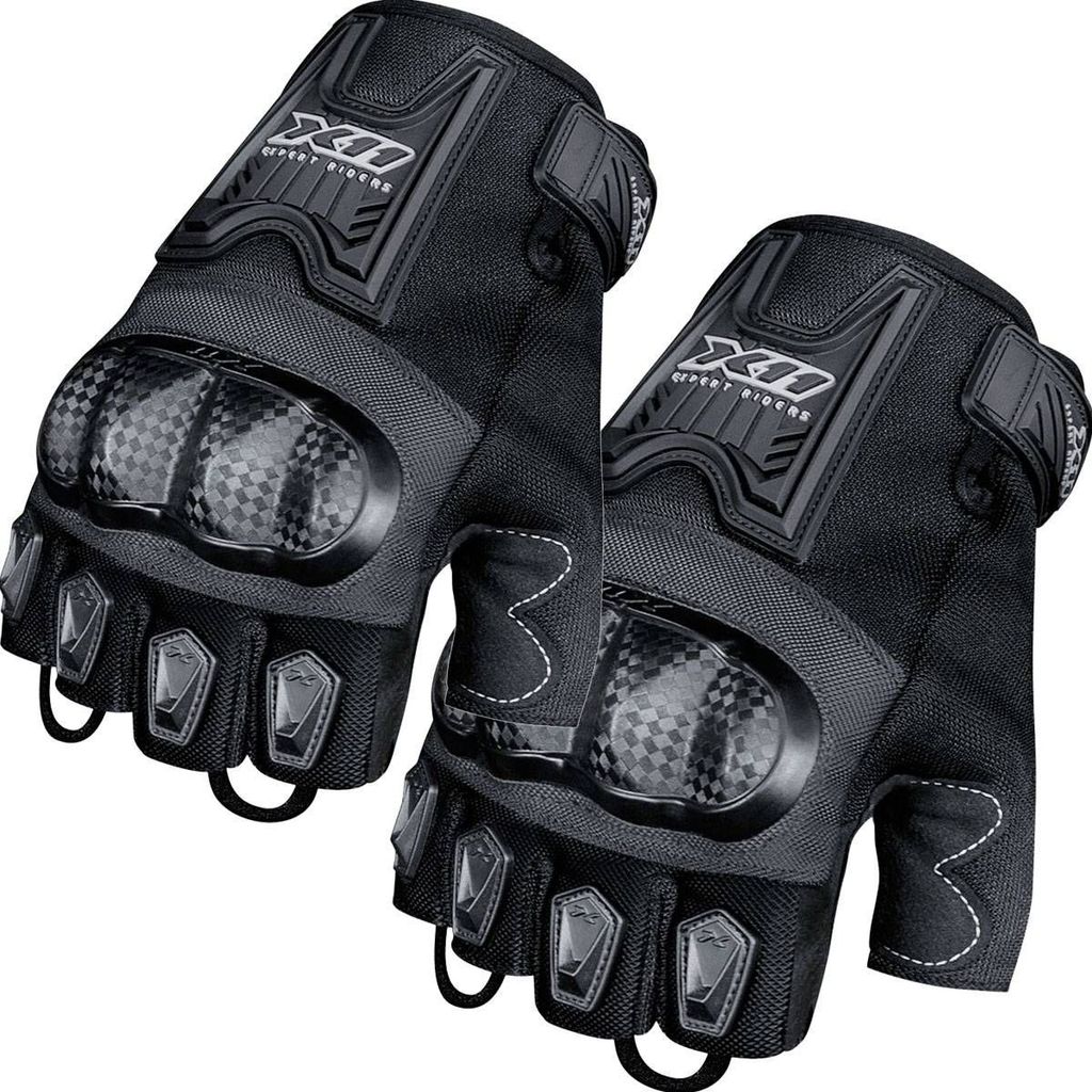 Luva Meio Dedo X11 Blackout 2 Masculina Preta Motoqueiro Moto Motociclista em Oferta na Shopee