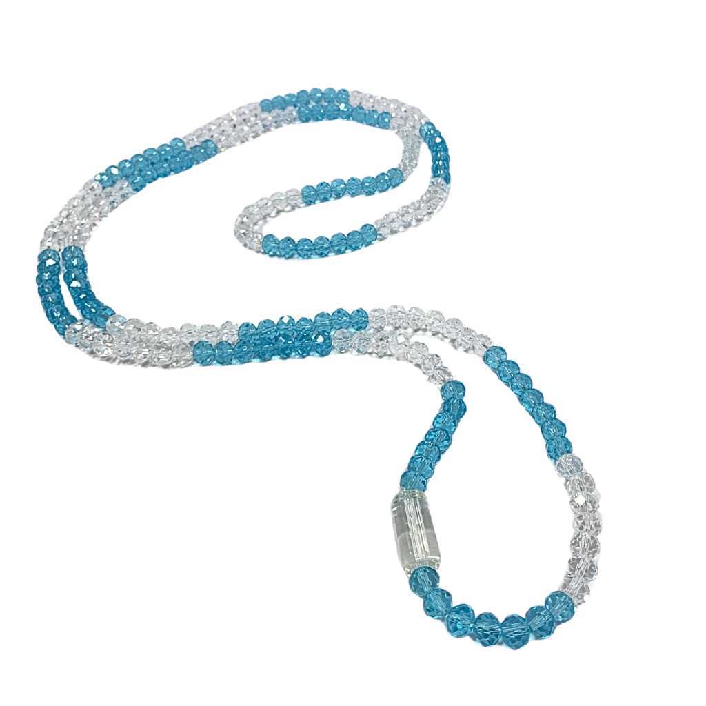 Guia de Iemanjá em Cristal 8mm com Firma Transparente 60cm 1 Colar