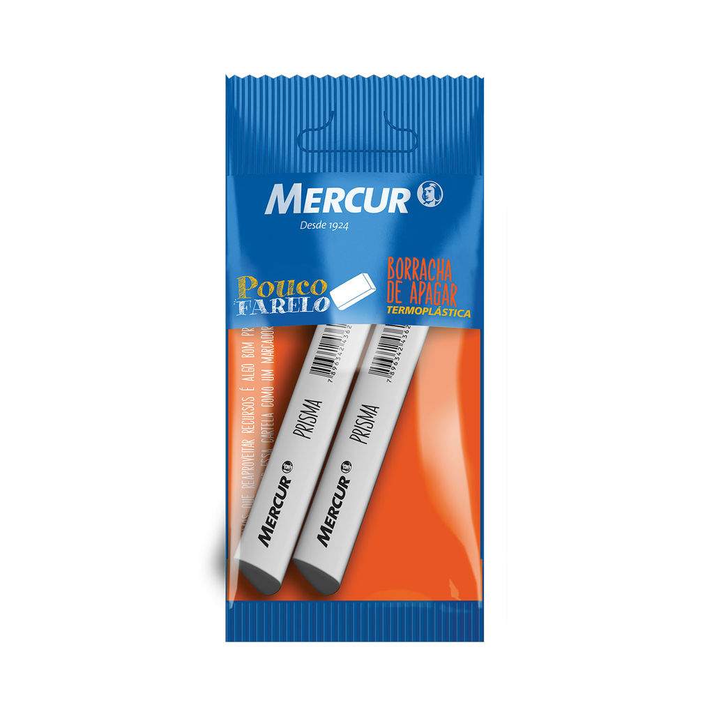 Borracha Mercur Prisma Branca com 2 Unidades em Oferta na Shopee