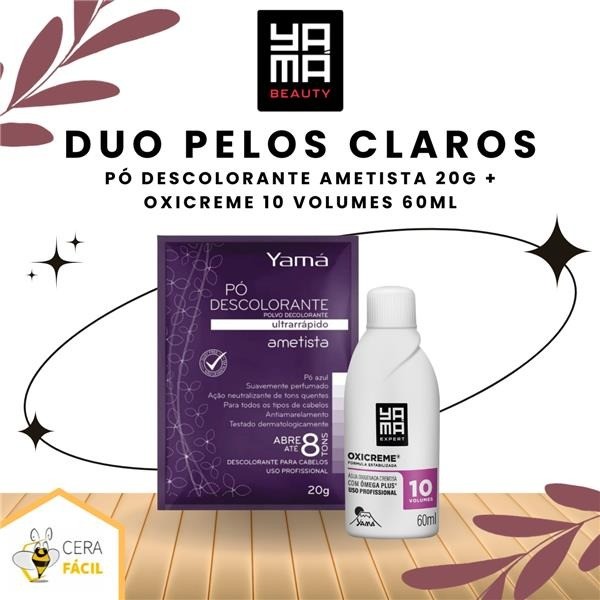 ​Kit Duo Pelos Claros Yamá - Pó Descolorante Ametista 20g + Oxicreme 60ml