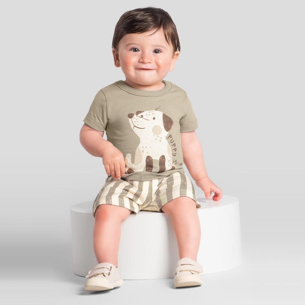 Conjunto bebê menino de cachorrinho Brandili Baby