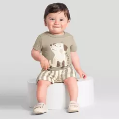Conjunto bebê menino de cachorrinho Brandili Baby