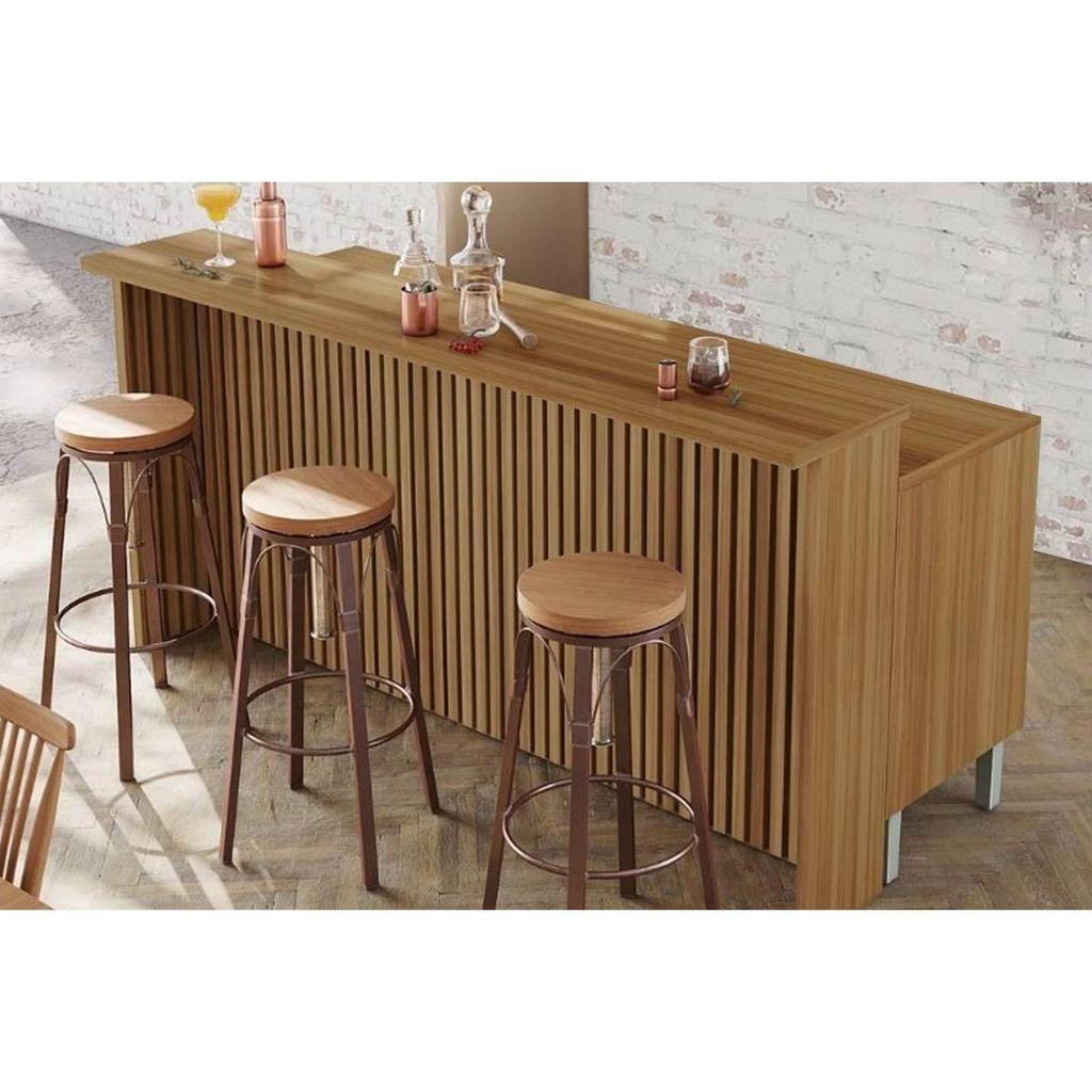 Balcão Ilha Cozinha Gourmet Burguesa c/ 3 Portas e 4 Gavetas Freijo/Grafite - Nesher em Oferta na Shopee