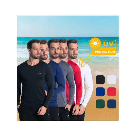 Kit 5 Camisa Camiseta Masculina Manga Longa Proteção Solar Uv Segunda Pele Malha Fria Praia Academia