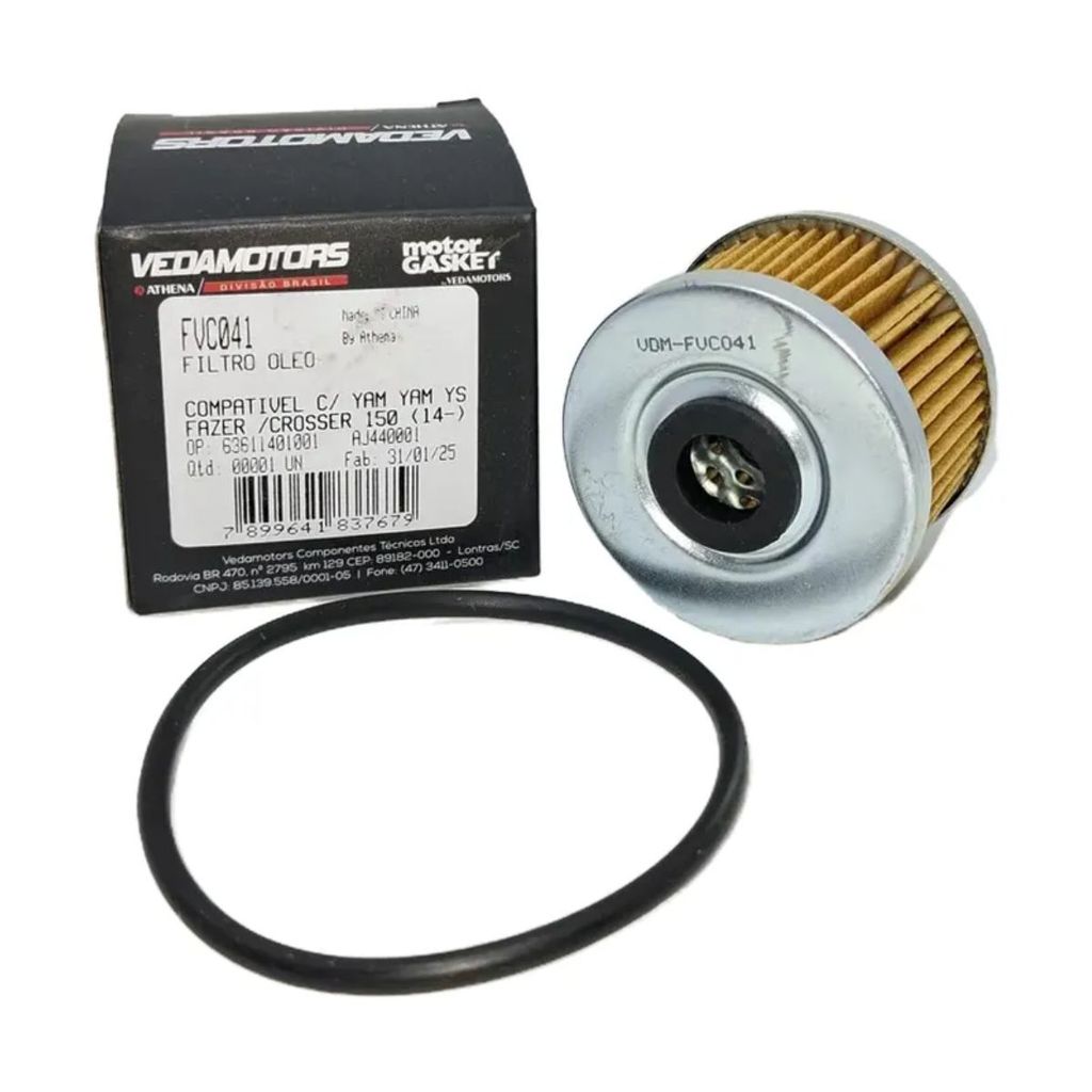 Filtro óleo FVC041 Fazer Crosser 150 Factor 125 Vedamotors