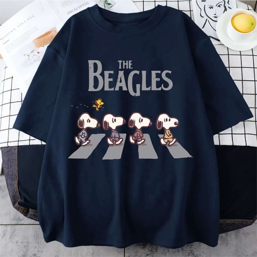 Camiseta Algodão Confortável Premium Estampada Tendência Desenho Snoopy Beagles Aesthetic Unissex