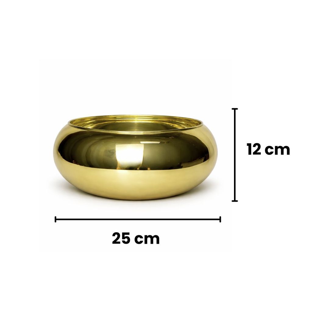Vaso Vidro Espelhado Dourado Centro Mesa Mesa Até 6 Lugares · foto 2