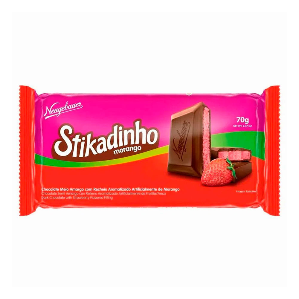 Chocolate Stikadinho Morango 70g - Comprar com Melhor Preço em Lanches