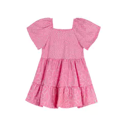 Vestido Infantil Menina Floral Perolado Elian Rosa